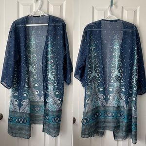 06 - Dreagal Sheer Paisley Print Duster/Bathing Suit Cover